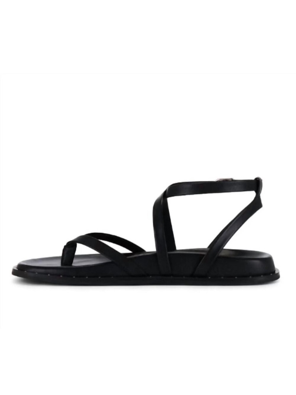 PAIGE Black Strappy Leather Flat Sandals NEW! Size 8.5 - Picture 5 of 9